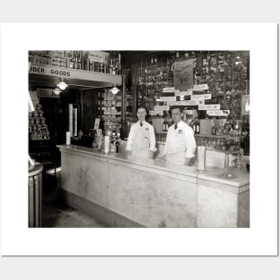 Drug Store Soda Fountain, 1921. Vintage Photo Posters and Art